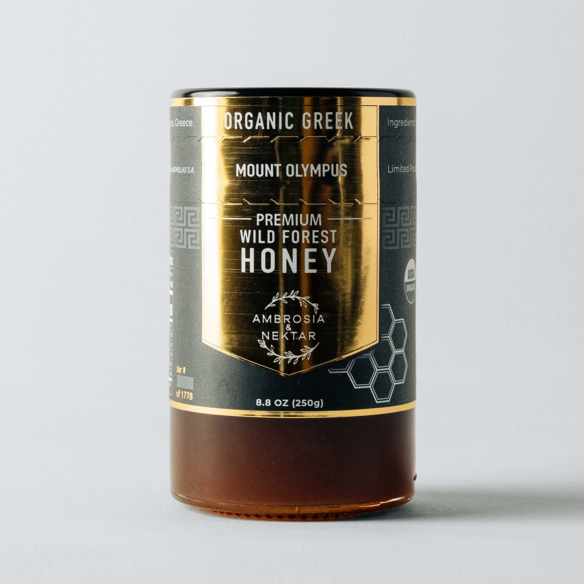 Gift: Premium Greek Organic Wild Forest Honey - Ambrosia - Nektar.com