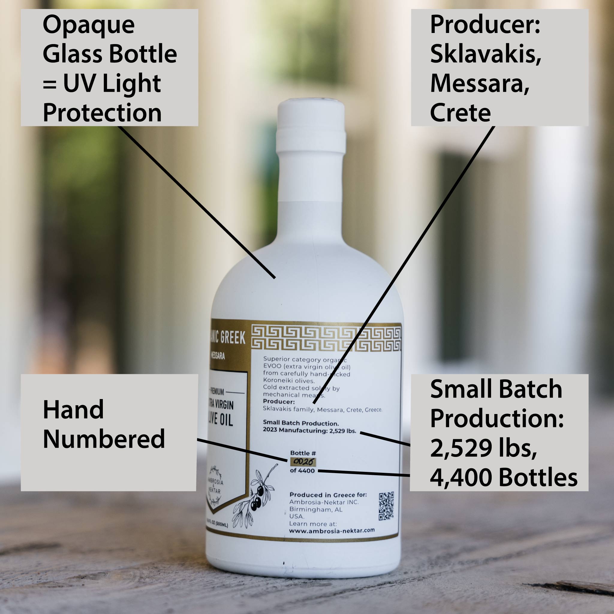 Premium Greek Organic Extra Virgin Olive Oil - Ambrosia - Nektar.com