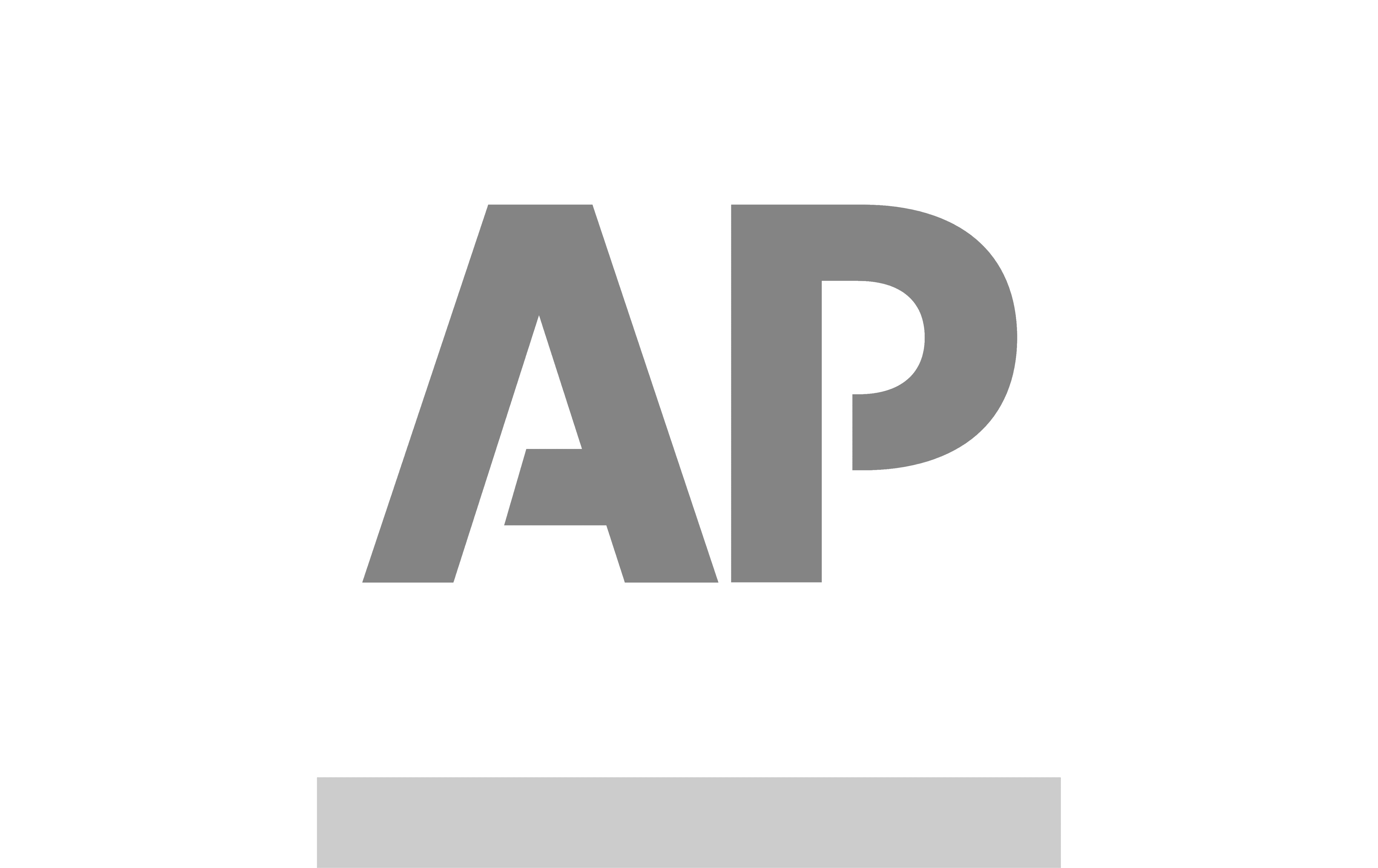 Gray 'AP' logo on a black background