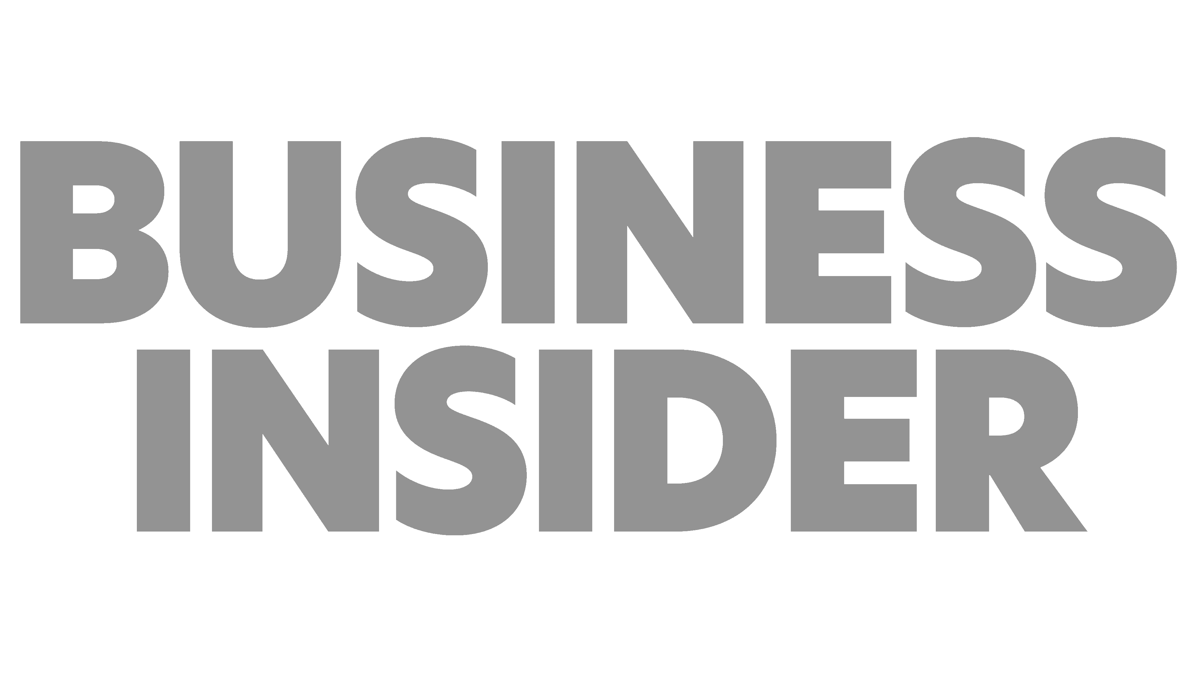 Business Insider logo in gray on a black background