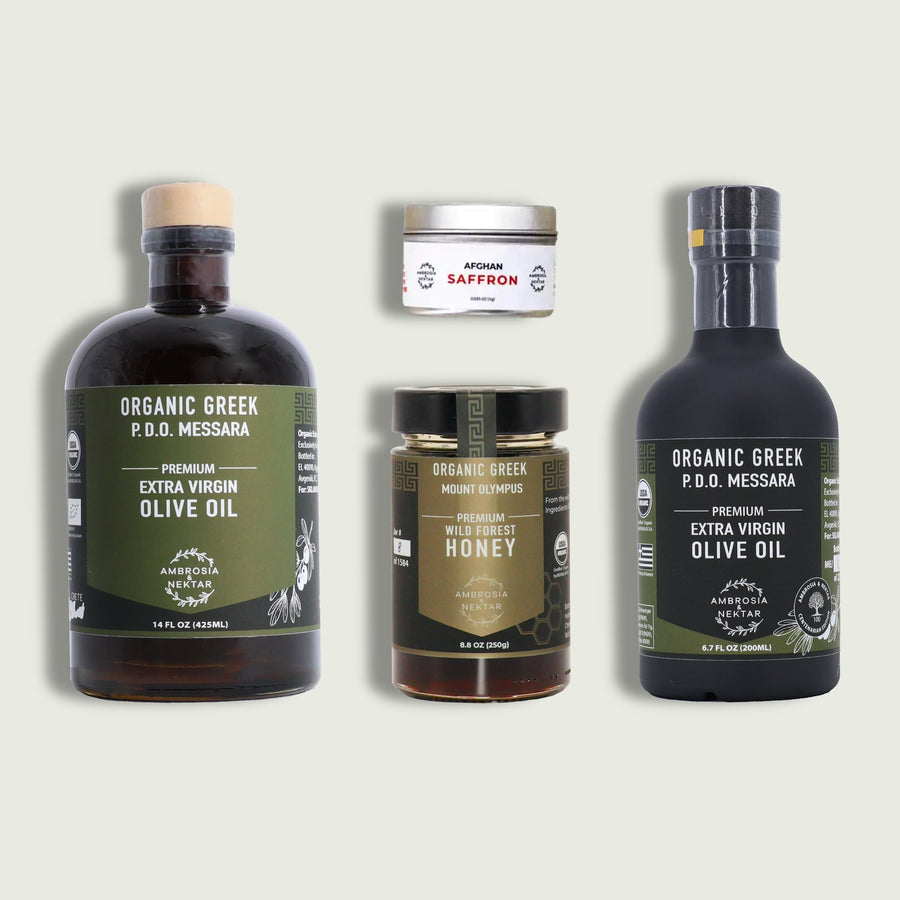 EVOO + EVOO Centenarian + Honey + Saffron