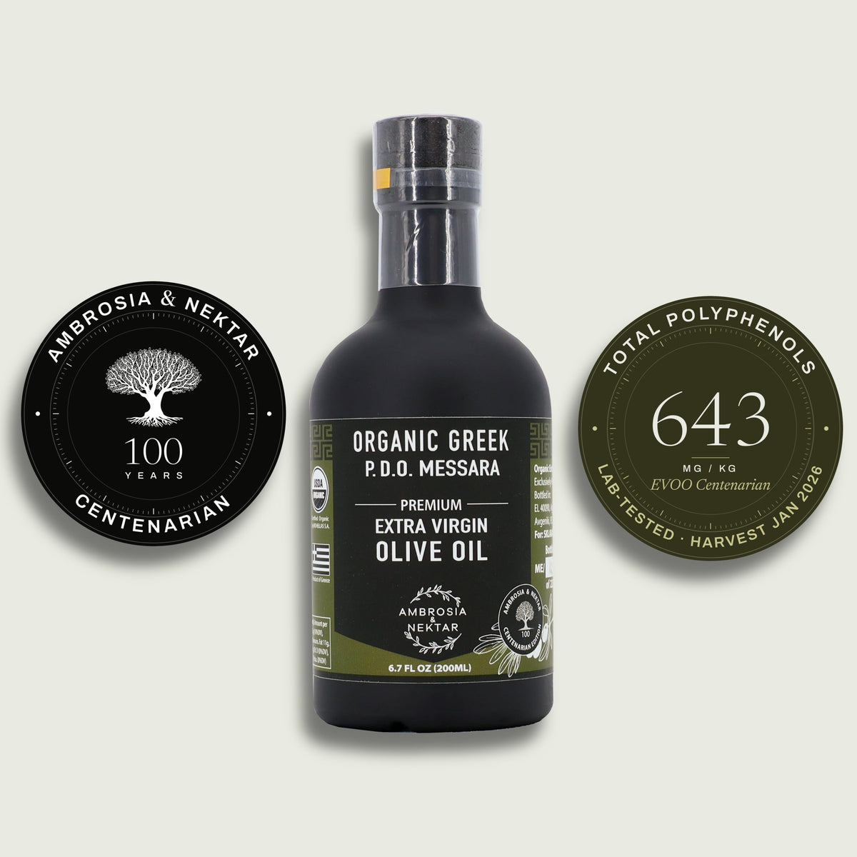 Greek Organic Extra Virgin Olive Oil - 100-Year-Old-Trees
