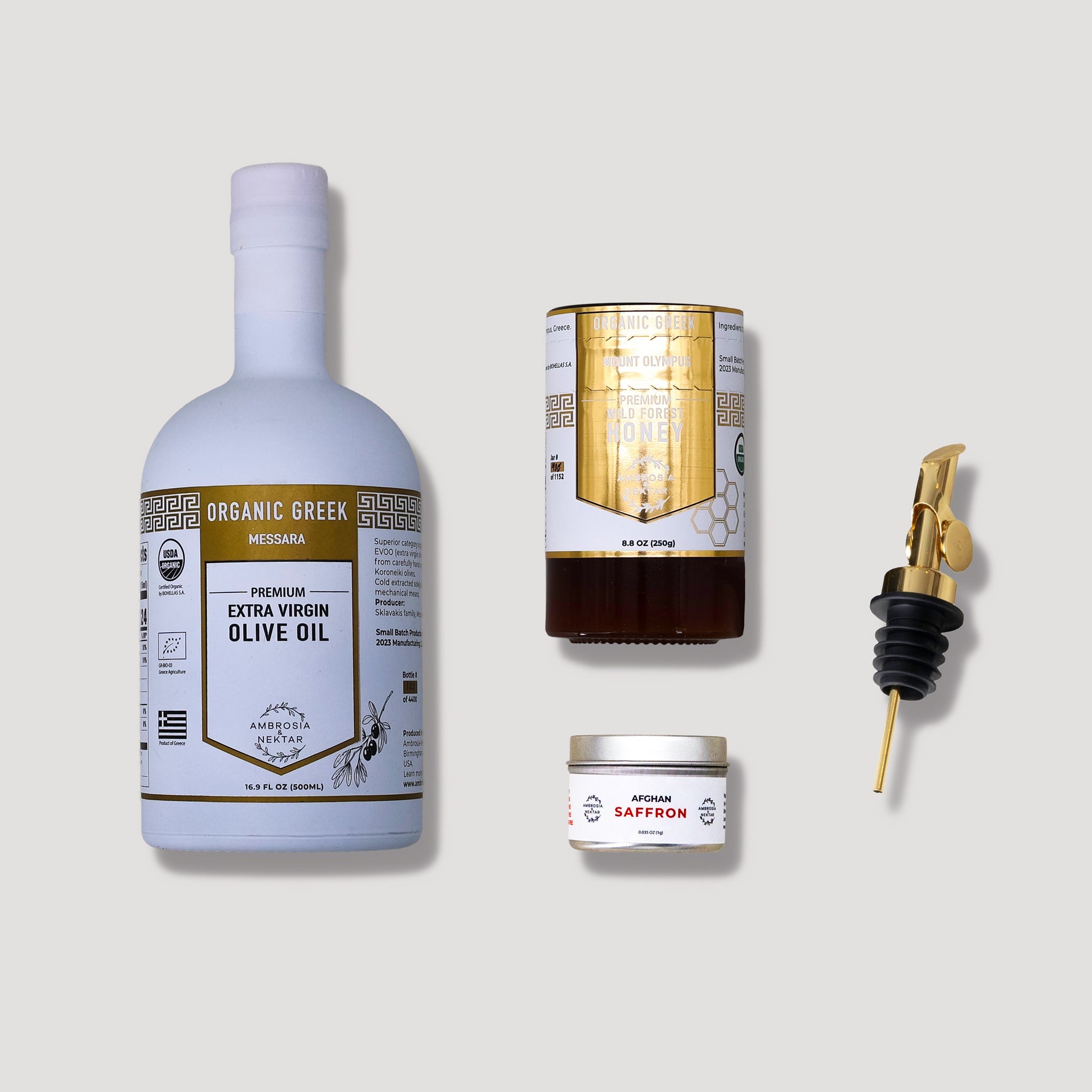 Olive Oil + Honey + Saffron + Spout - Ambrosia - Nektar.com