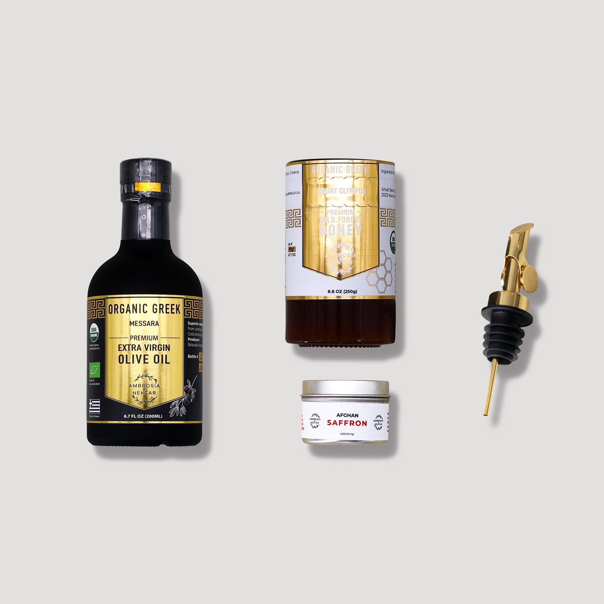 Olive Oil Petite + Honey + Saffron + Spout - Ambrosia - Nektar.com