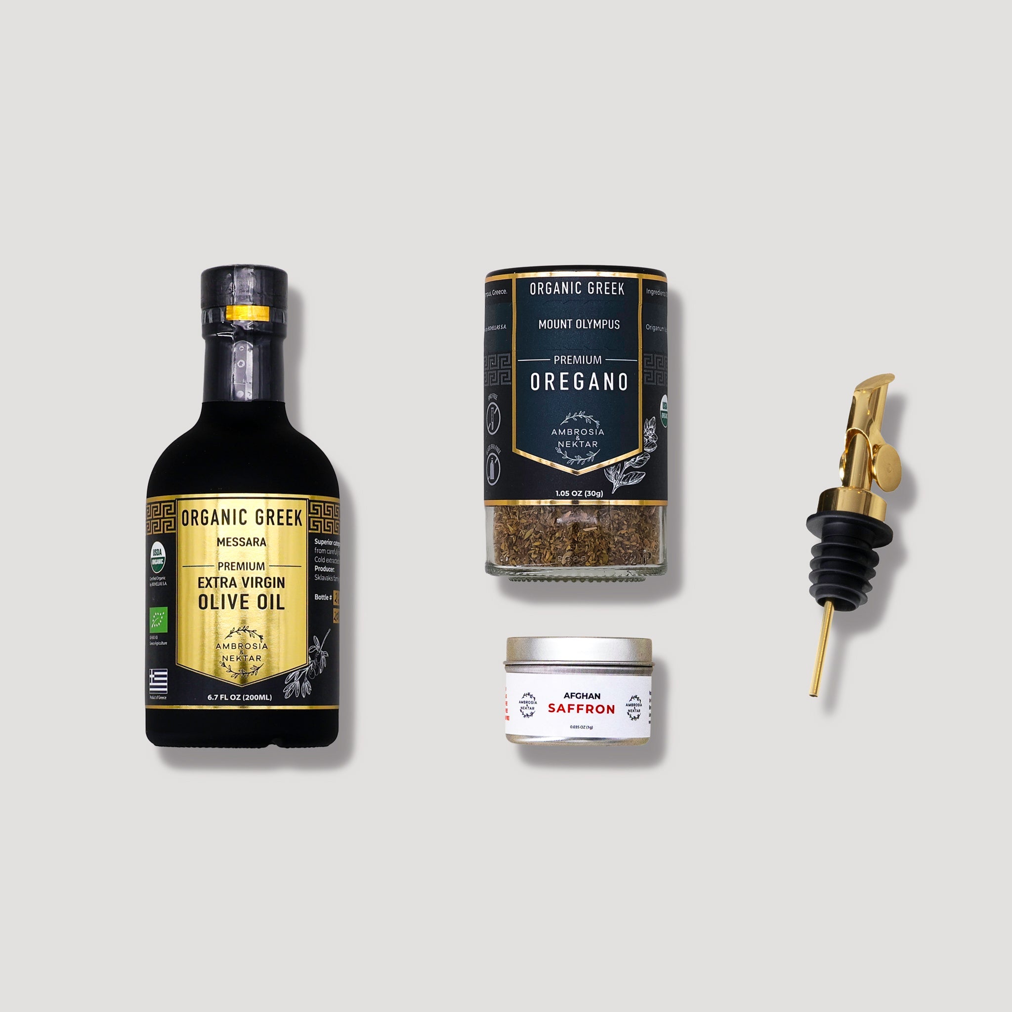 Oregano + Olive Oil Petite + Saffron + Spout - Ambrosia - Nektar.com