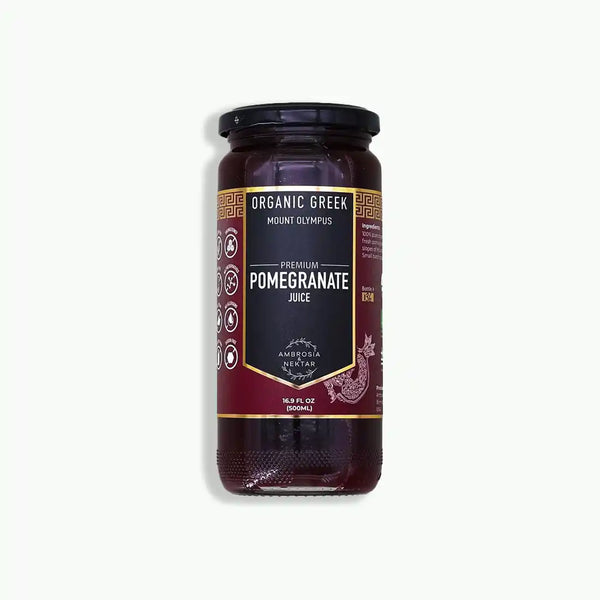 Premium Greek Organic Pomegranate Juice - Ambrosia-Nektar.com