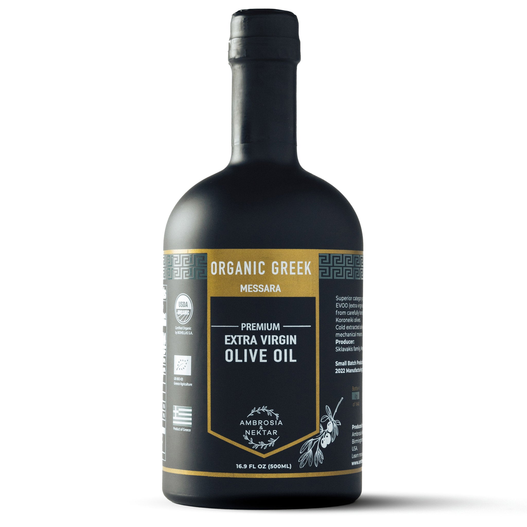 Premium Greek Organic Extra Virgin Olive Oil - Ambrosia - Nektar.com