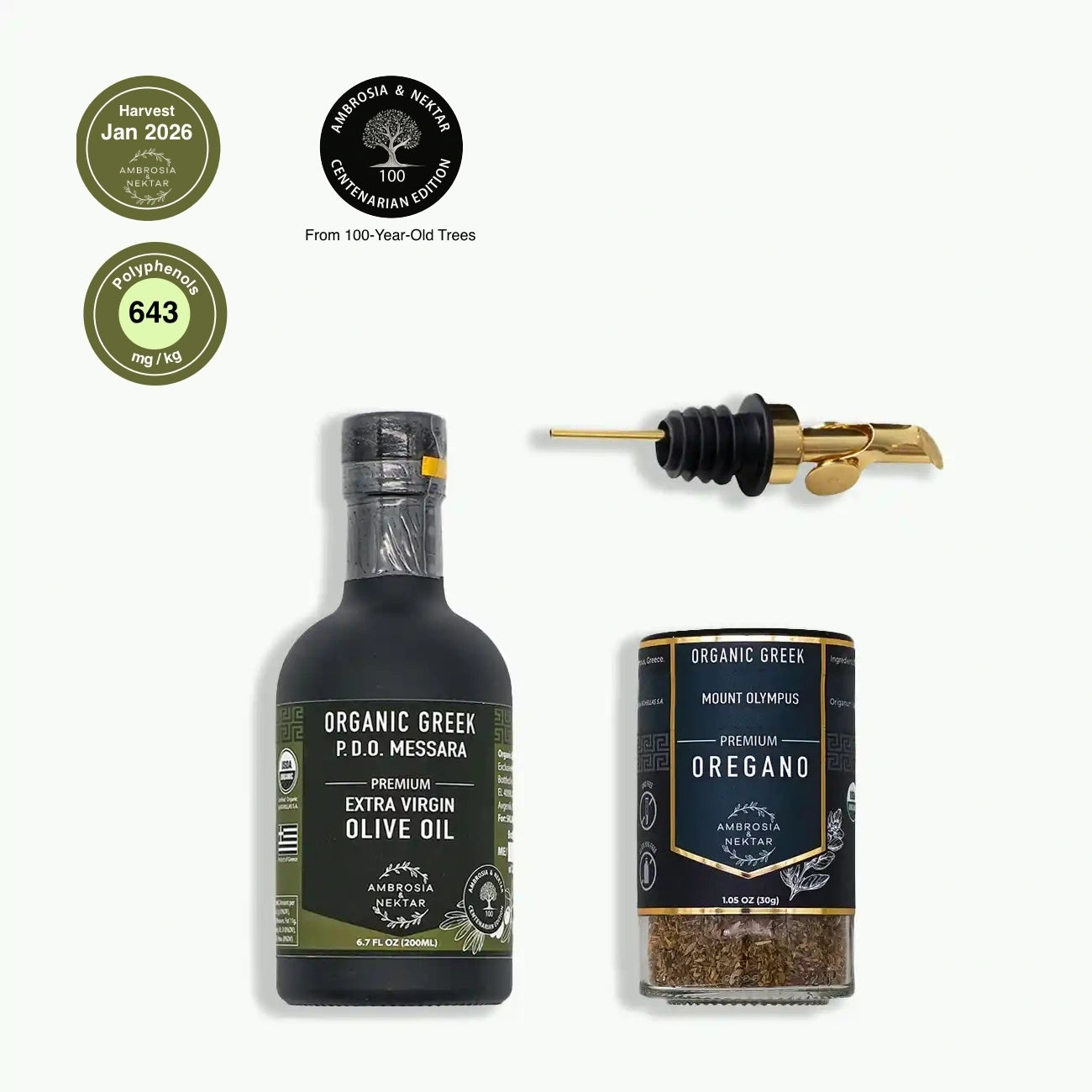 Set: EVOO Centenarian + Oregano + Spout
