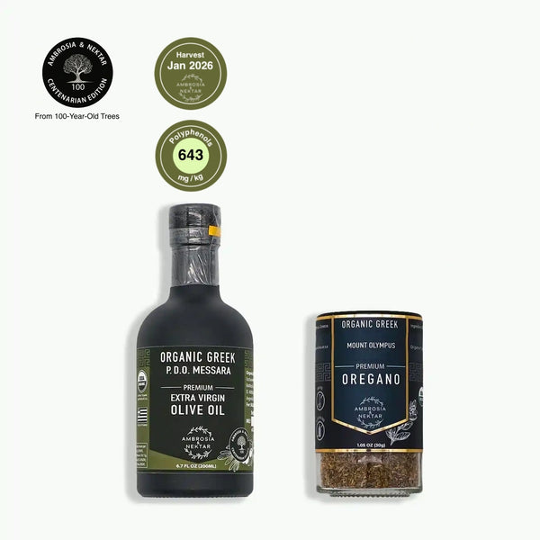 EVOO Centenarian + Oregano + Spout - Ambrosia-Nektar.com